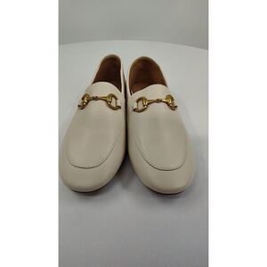 Quince Bone Cream Horsebit Loafers with Gold Accent